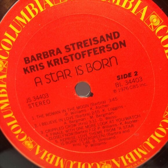 A Star Is Born 1976 Soundtrack Streisand Kristofferson Vintage Vinyl LP JS 34403 - Picture 9 of 11